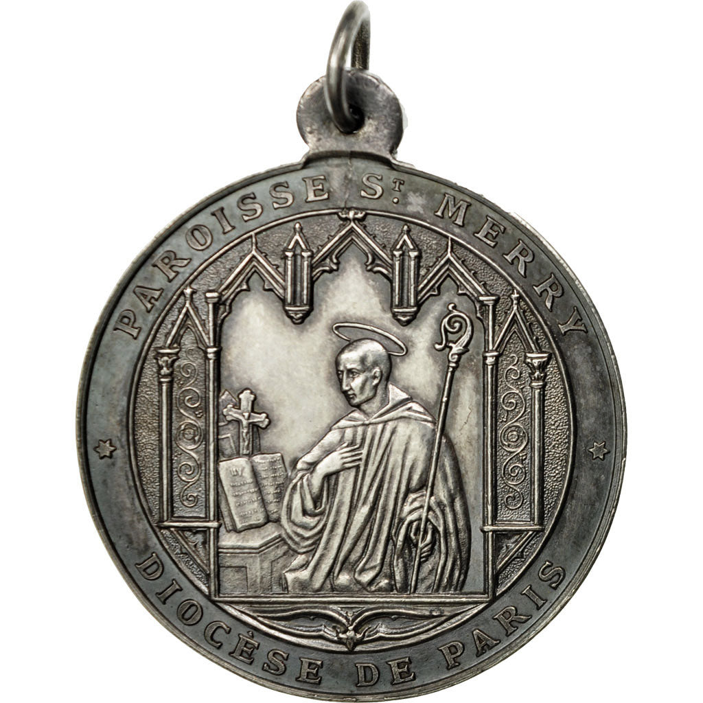 France, Medal, Paroisse Saint Merry, Diocèse de Paris, Baniel, MS(60-62)