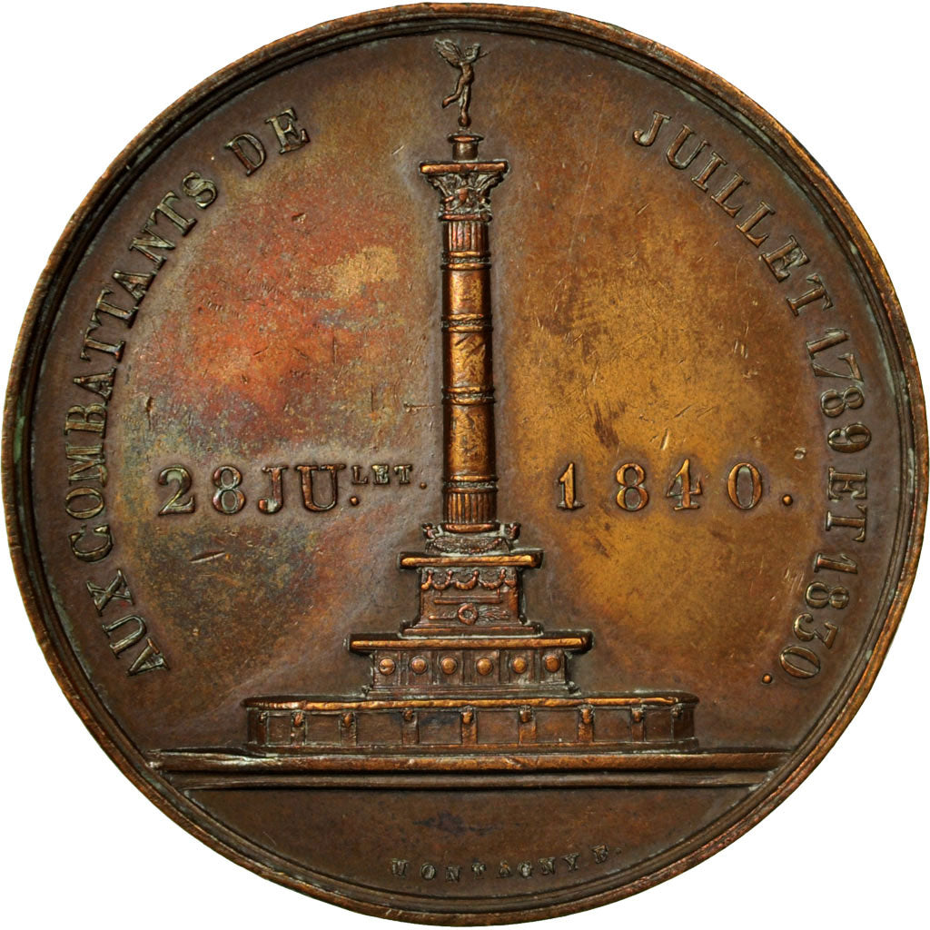 Francja, Medal, Aux Combattant de Juillet 1789 et 1830, Paris, 1840, Montagny