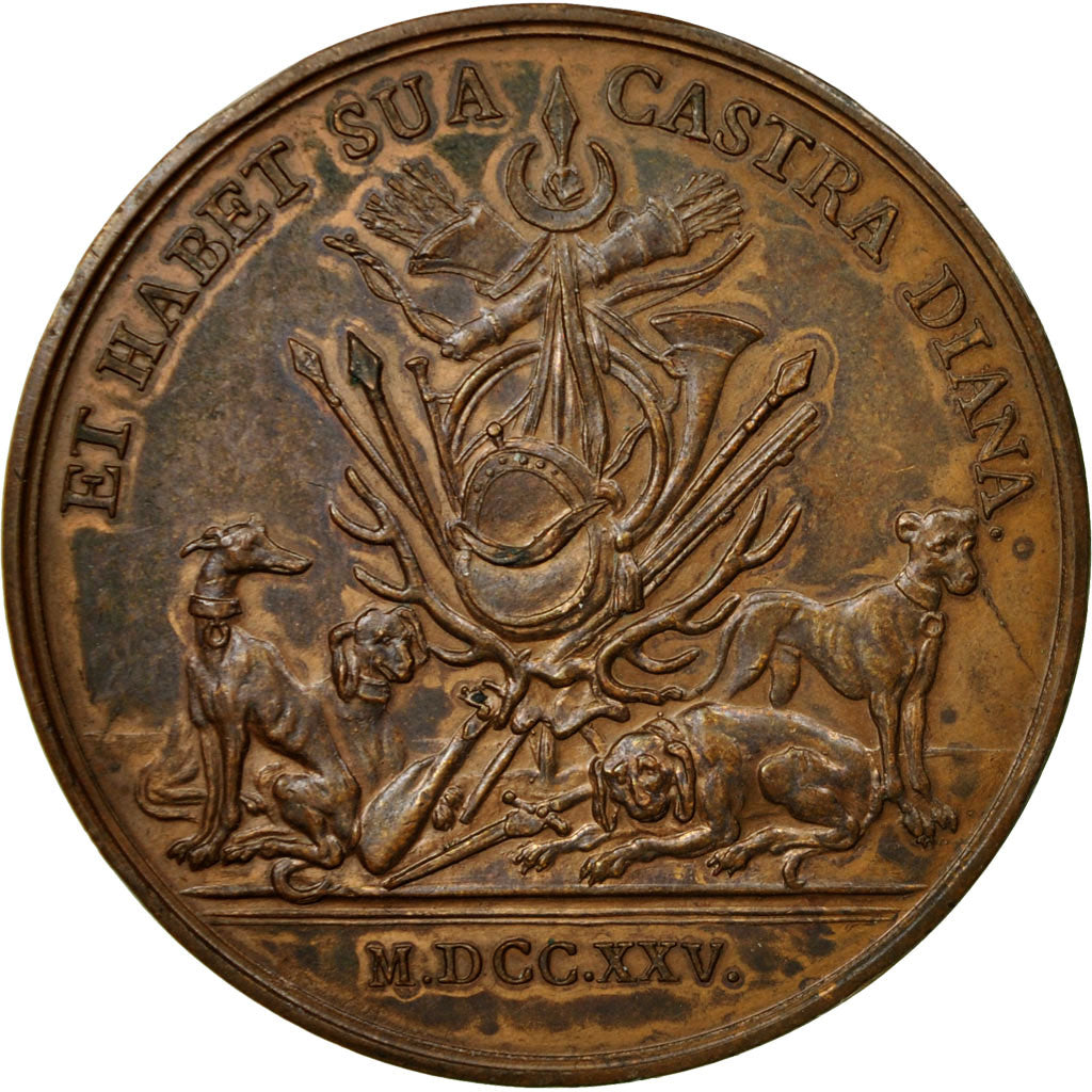 France, Médaille, Louis XV, La Chasse du Roi, Refrappe, SPL, Bronze