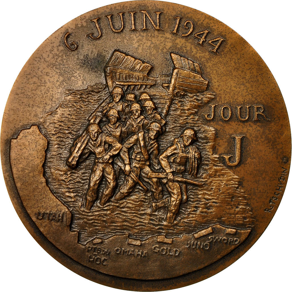 France, Medal, 40ème Anniversaire du Débarquement, 1987, Tschudin, MS(60-62)