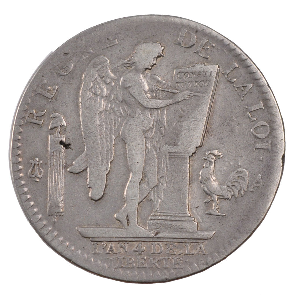 FRANCE, Écu de 6 livres françois, ECU, 6 Livres, 1792, Paris, KM #615.1, VF...