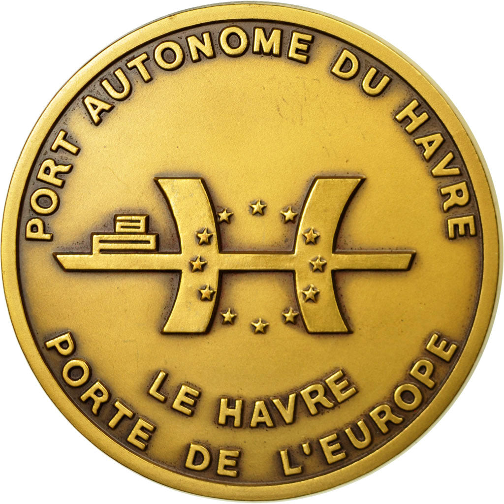 France, Medal, Port Autonome du Havre, Porte de l'Europe, 1993, Pichard, MS(63)