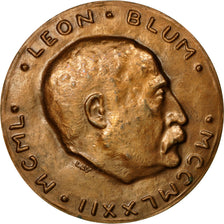 France, Medal, Léon Blum, 1984, Lay, AU(55-58), Bronze