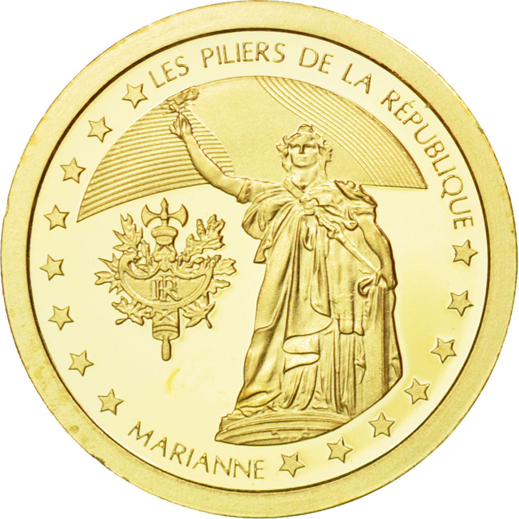 France, Medal, Les piliers de la République, Marianne, 2012, MS(65-70), Gold