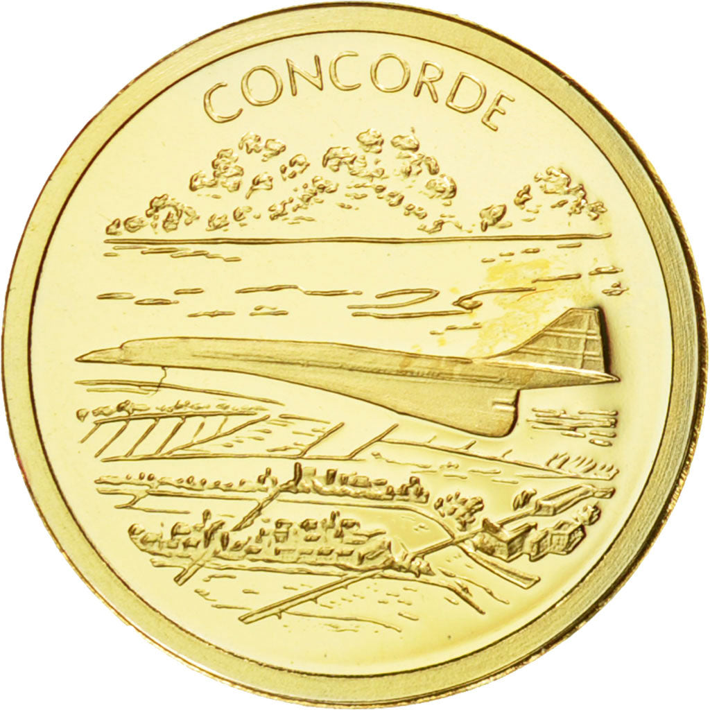 France, Medal, Histoire de l'Aviation, Le Concorde, 2010, MS(65-70), Gold