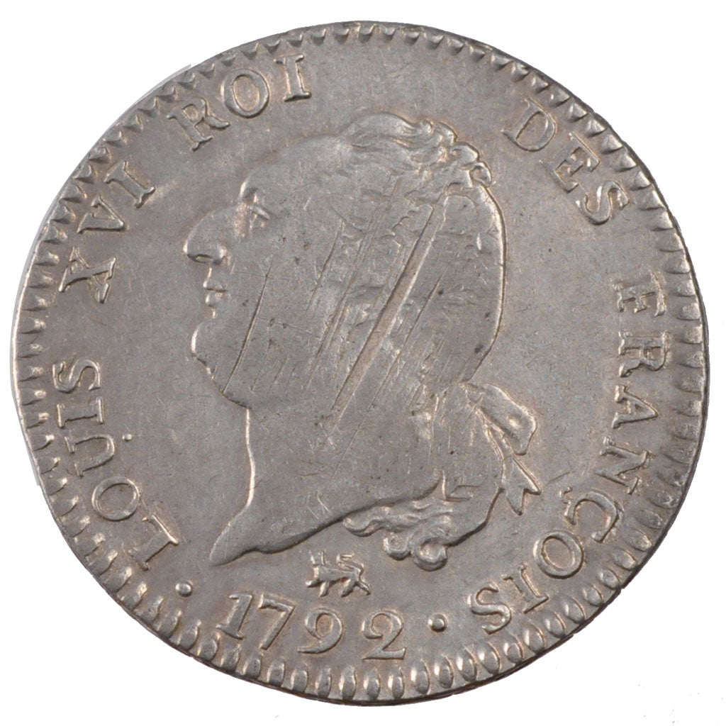 FRANCE, 30 sols françois, 30 Sols, 1792, Paris, KM #606.1, VF(30-35), Silver, G.