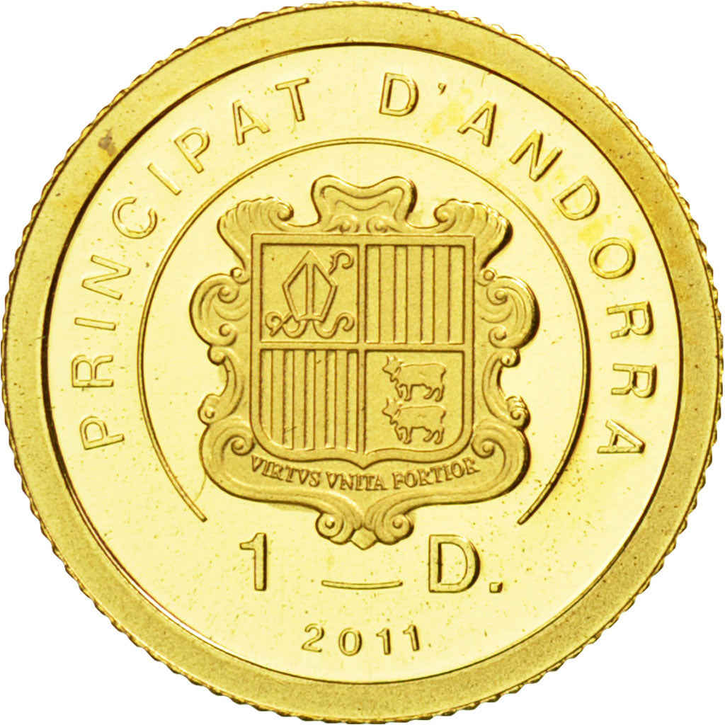 Francia, medaglia, Napoléon Bonaparte, Principat Andorra, 2011, FDC, Oro