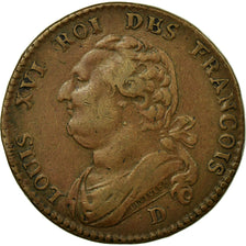 Monnaie, France, 12 deniers françois, 12 Deniers, 1792, Lyon, TTB+, Bronze