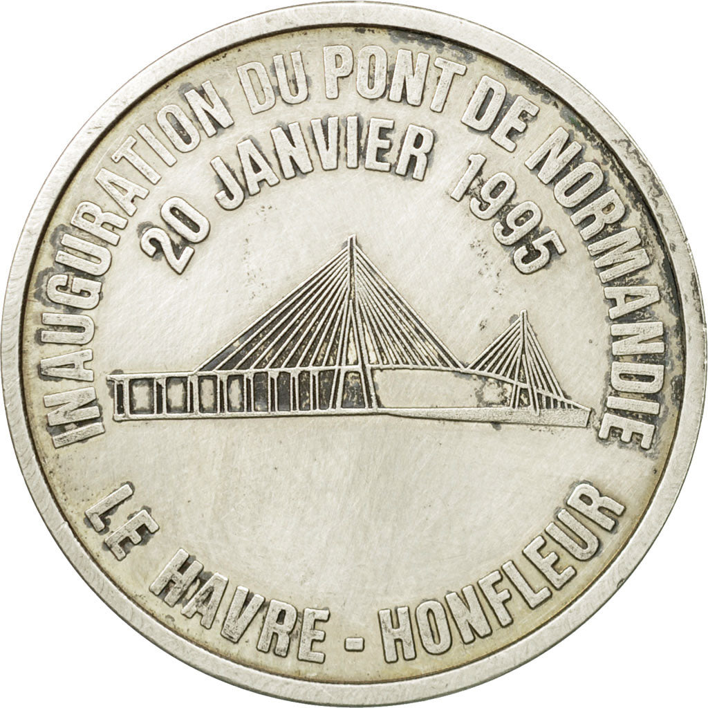 France, Jeton, Inauguration du Pont de Normandie, Numismatique du Havre, 1995