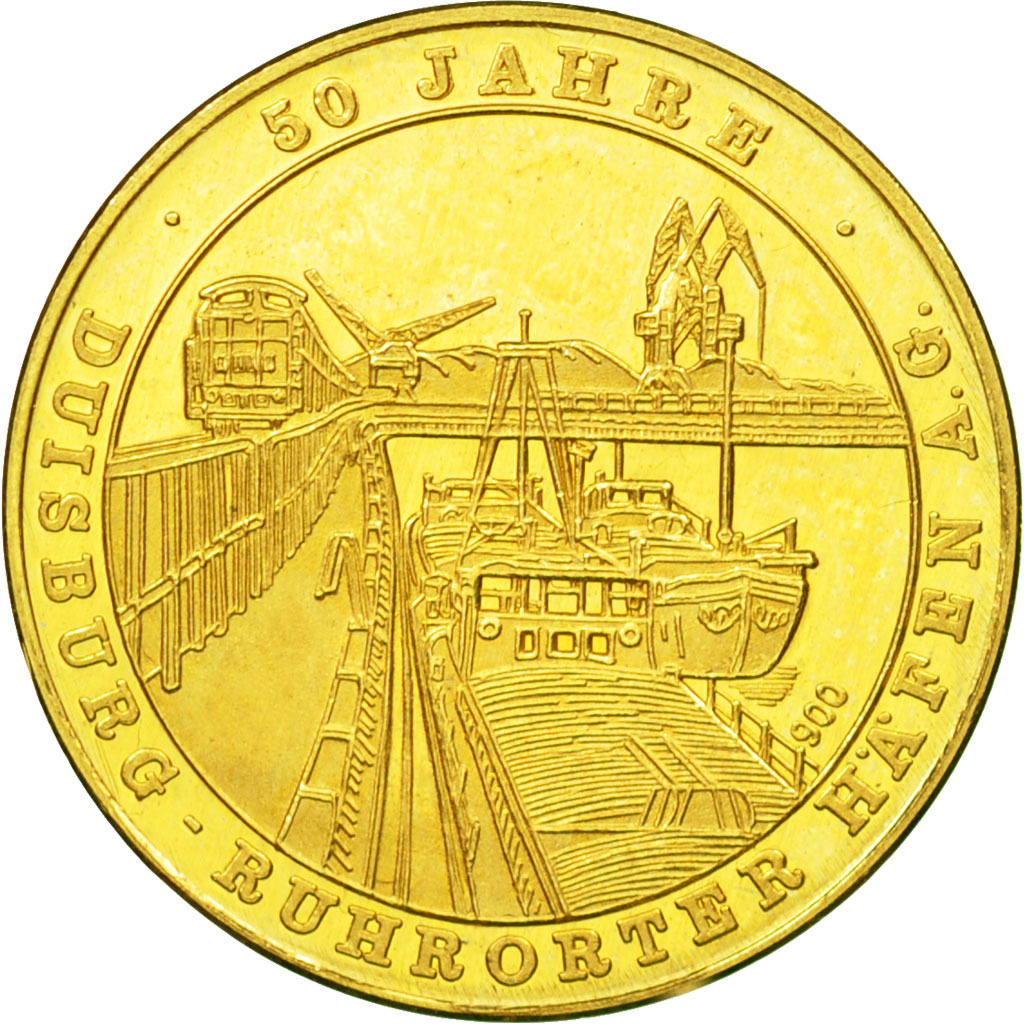 Germany, Medal, Les Ports, Duisbourg, 1976, MS(63), Gold