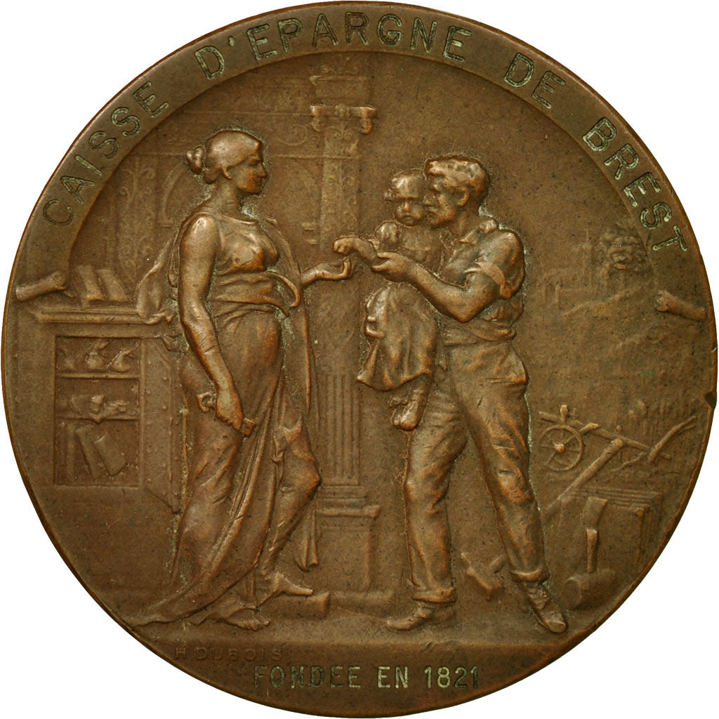 Francia, medalla, Caisse d'Epargne de Brest, 1970, Dubois.H, MBC, Bronce