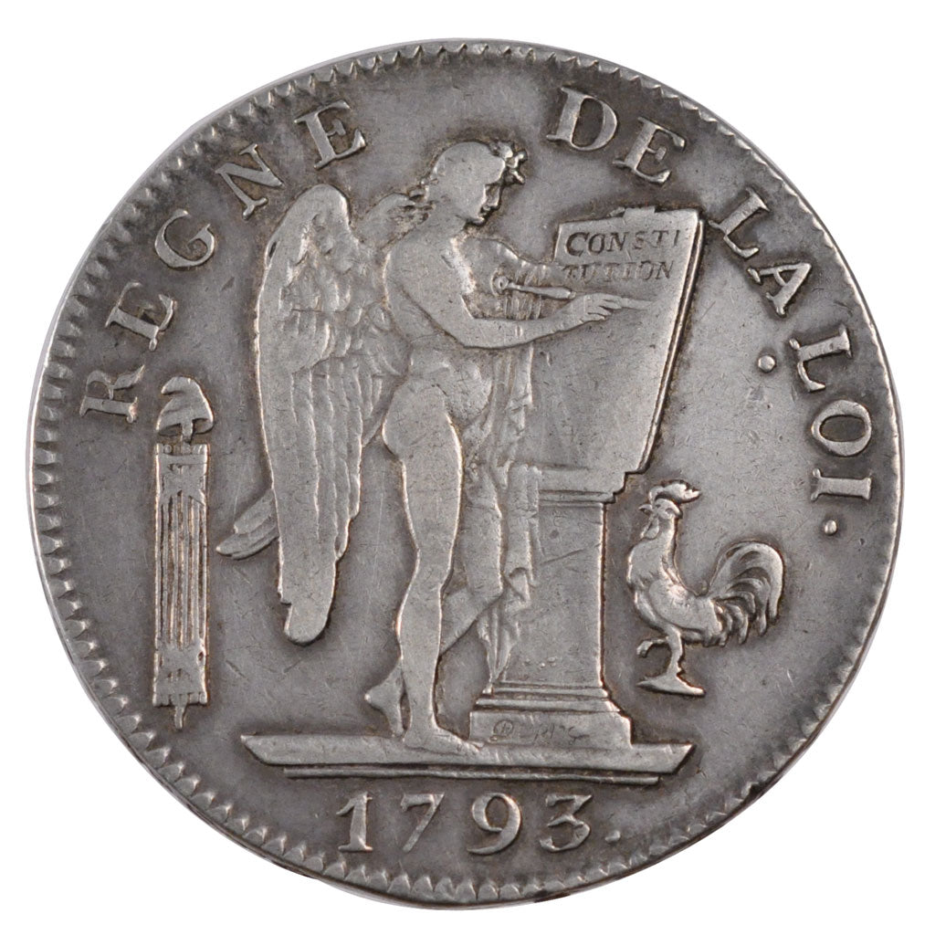 Francia, Écu de 6 livres françoise, 6 Livres, 1793, Paris, BB, Argento, KM:...