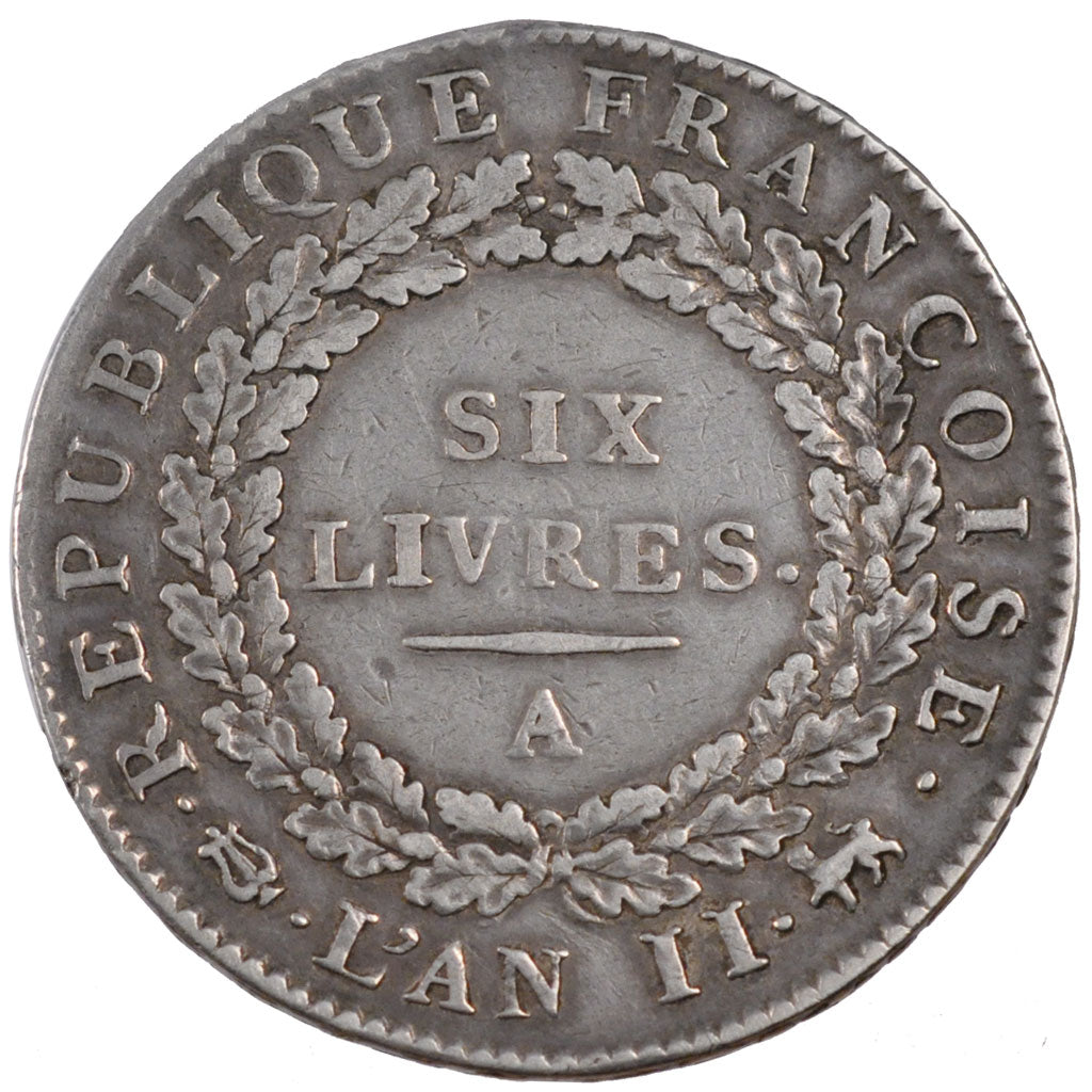 Francia, Écu de 6 livres françoise, 6 Livres, 1793, Paris, BB, Argento, KM:...