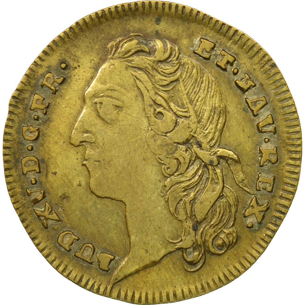 France, Token, Statue de Louis XV à Bordeaux, 1743, AU(50-53), Brass