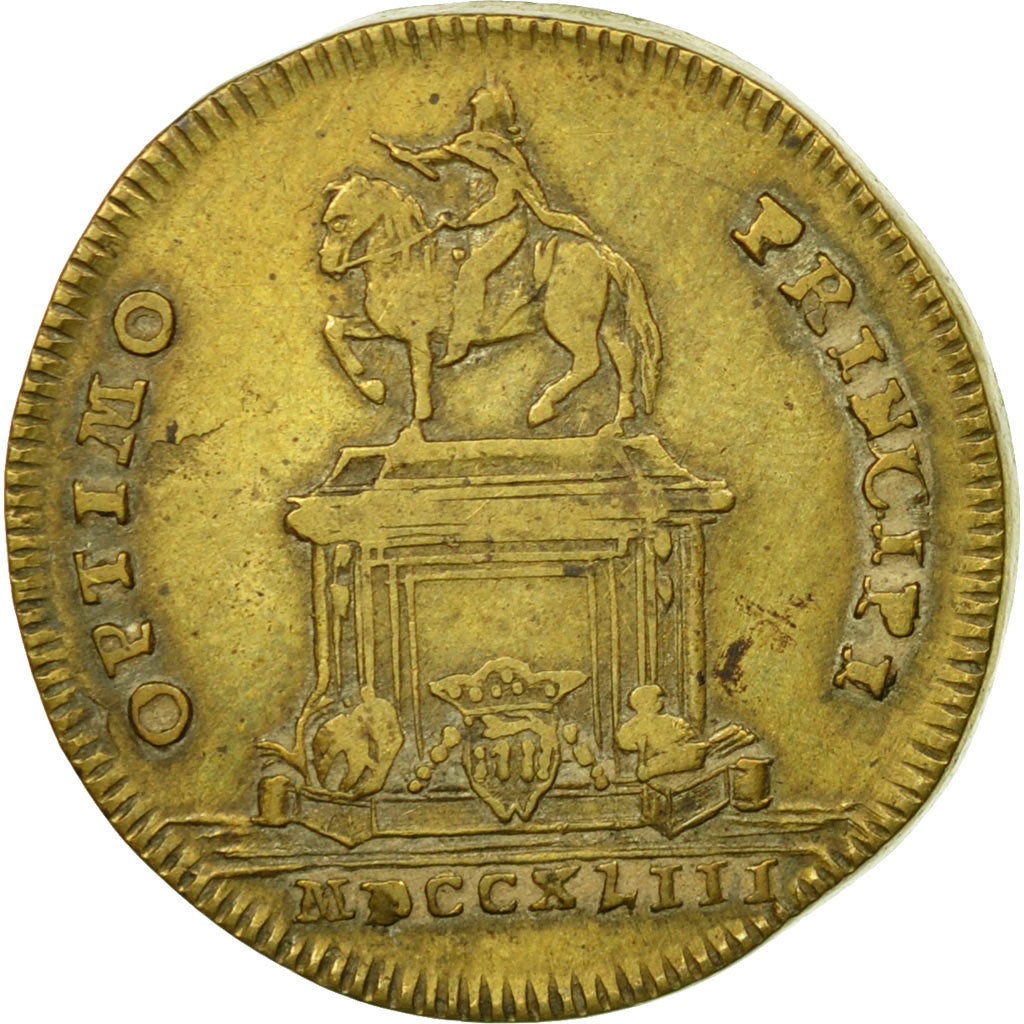 France, Token, Statue de Louis XV à Bordeaux, 1743, AU(50-53), Brass