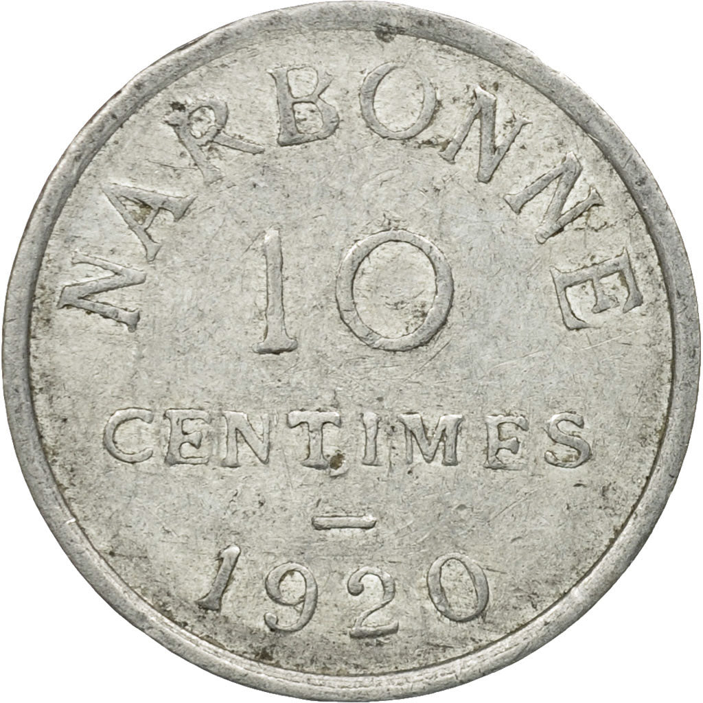France, Jeton, Nécessité, 10 Centimes Chambre de Commerce de Narbonne, 1920