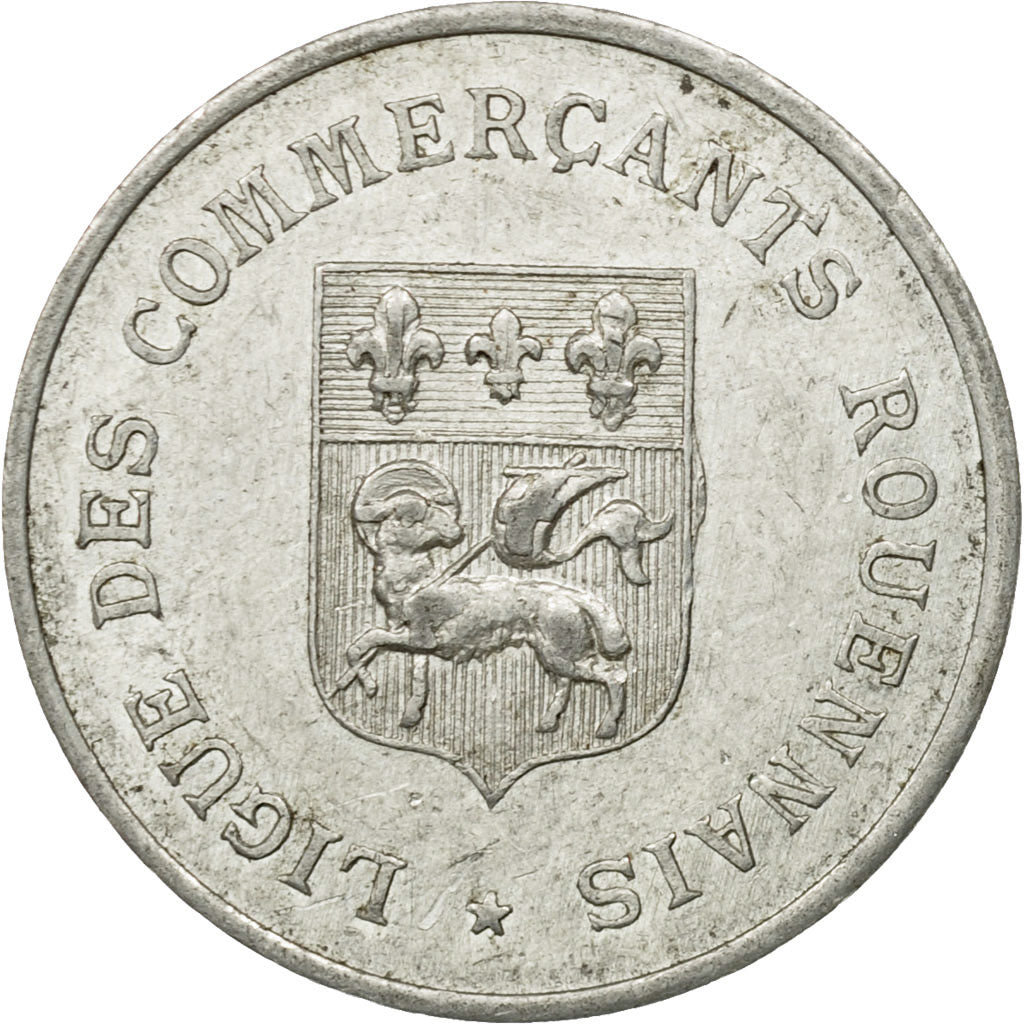 France, Token, Nécessité, 10 Centimes ligue des commerçants rouennais, 1920