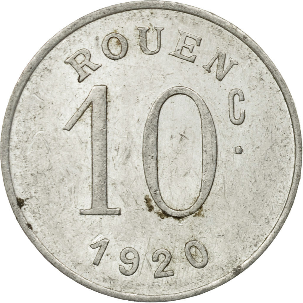 France, Token, Nécessité, 10 Centimes ligue des commerçants rouennais, 1920