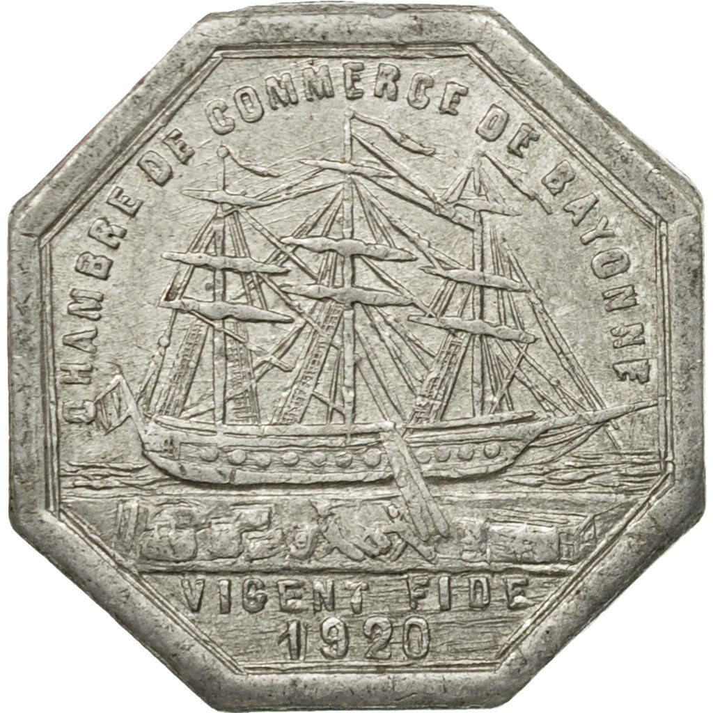 France, Jeton, 10 Centimes, Chambre de commerce de Bayonne, 1920, TTB+