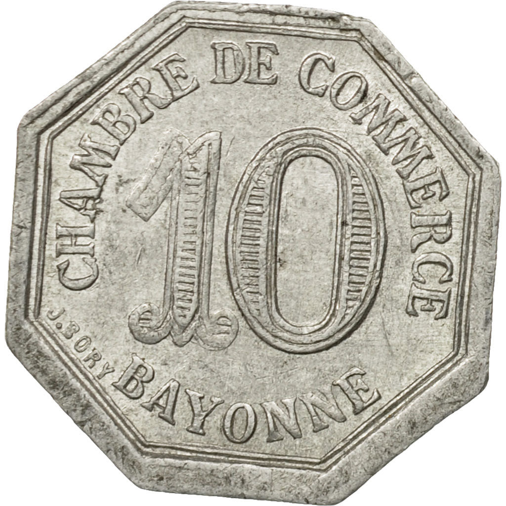 France, Jeton, 10 Centimes, Chambre de commerce de Bayonne, 1920, TTB+