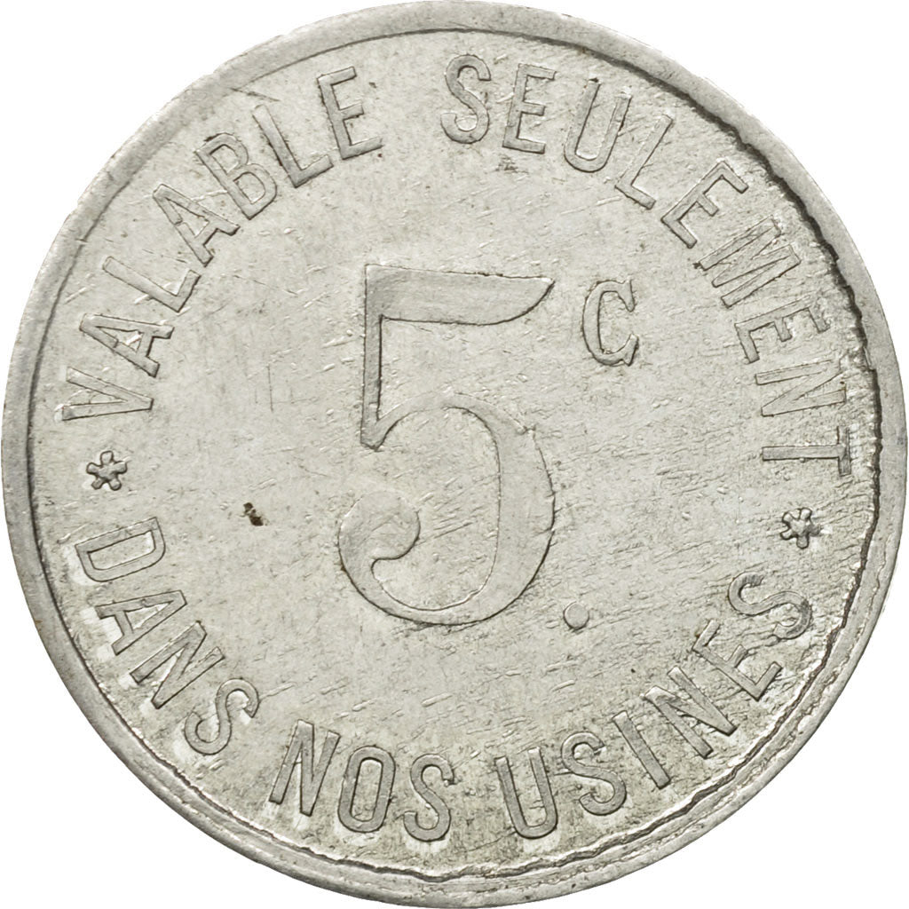France, Token, Nécessité, 5 Centimes Renault, AU(50-53), Aluminium