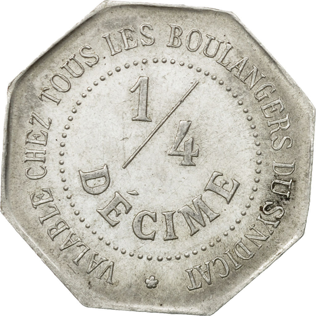 Francia, Token, Chambre Syndicale des Patrons Boulangers, 1/4 Décime, Nantes