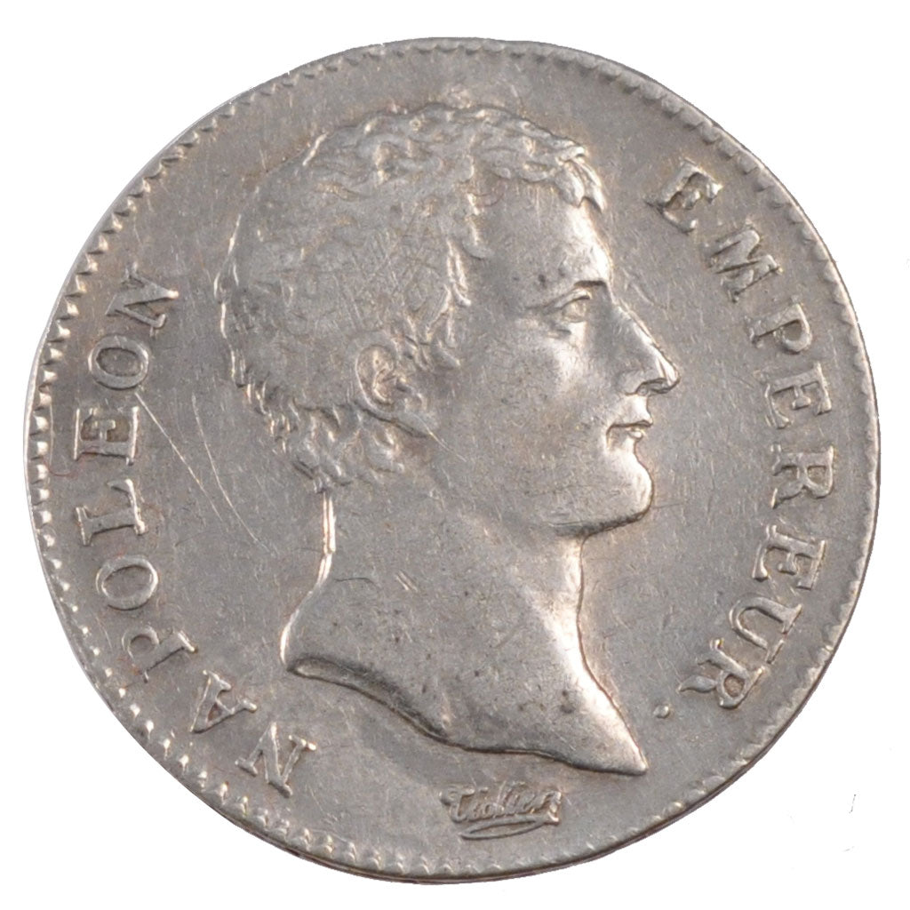 FRANCE, Napoléon I, 1 Franc, 1805, Paris, AU(50-53), Silver, Gadoury #443, 5.00