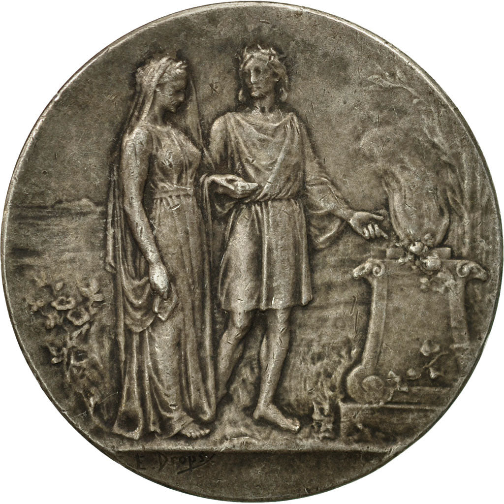 France, Médaille, Noces, Mariage, Religion, Dropsy, TTB+, Argent