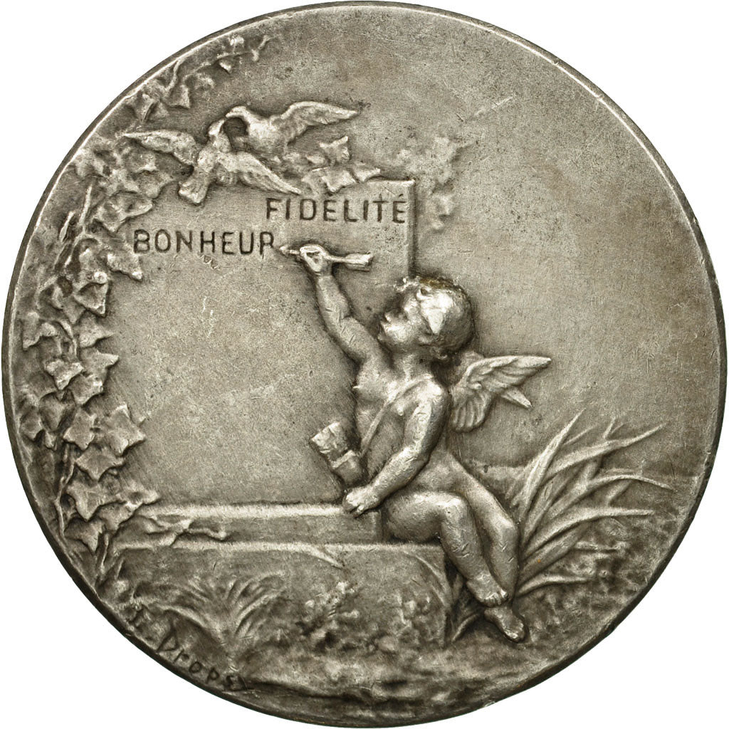 France, Médaille, Noces, Mariage, Religion, Dropsy, TTB+, Argent
