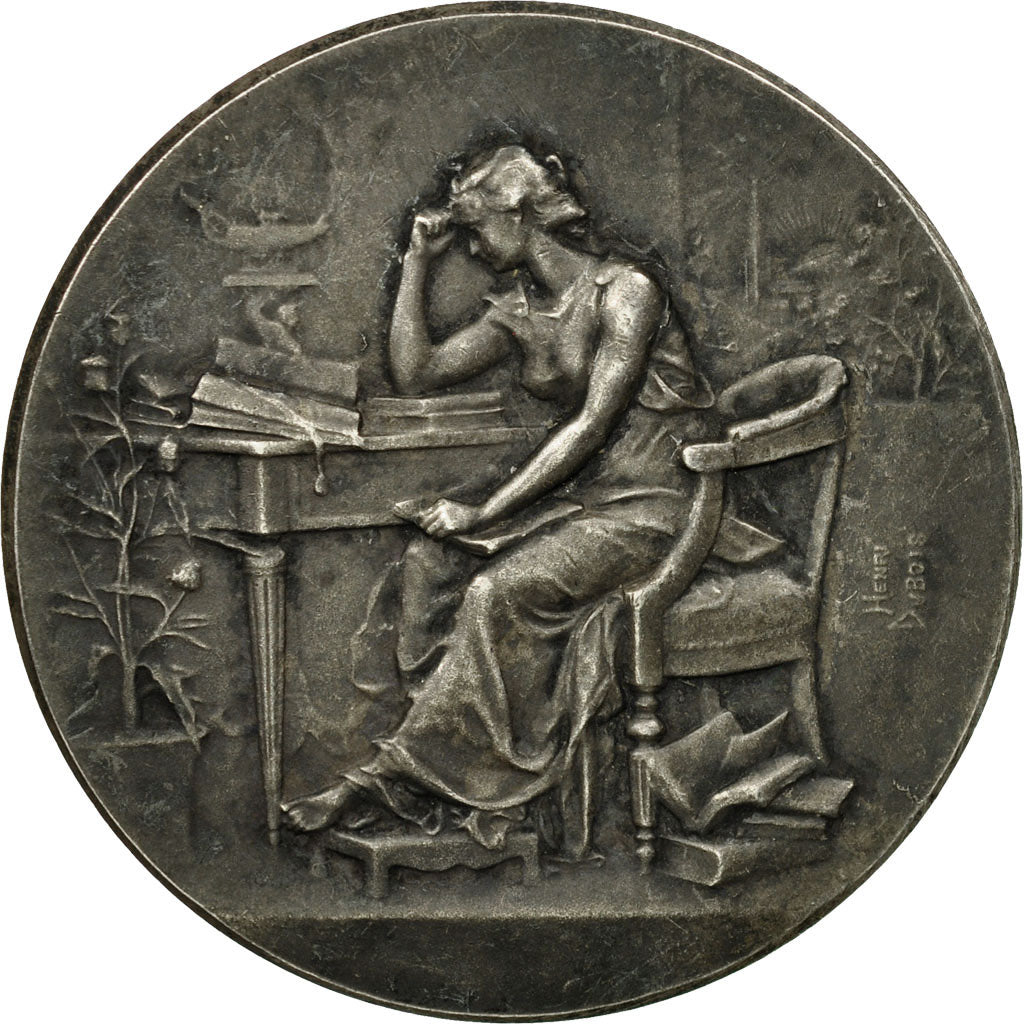 Francia, medaglia, Institution Charlemagne Tours, 1908, Dubois.H, BB, Argento