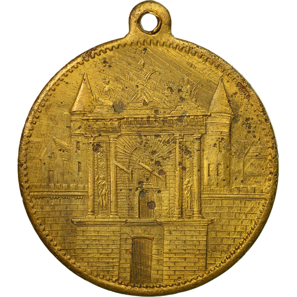 France, Medal, Restauration de la Porte de Paris, 1895, EF(40-45), Brass
