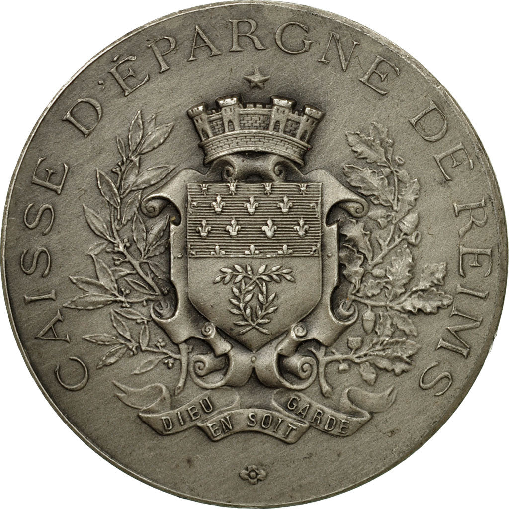 France, Medal, Caisse d'Epargne de Reims, Dubois.H, AU(50-53), Silver