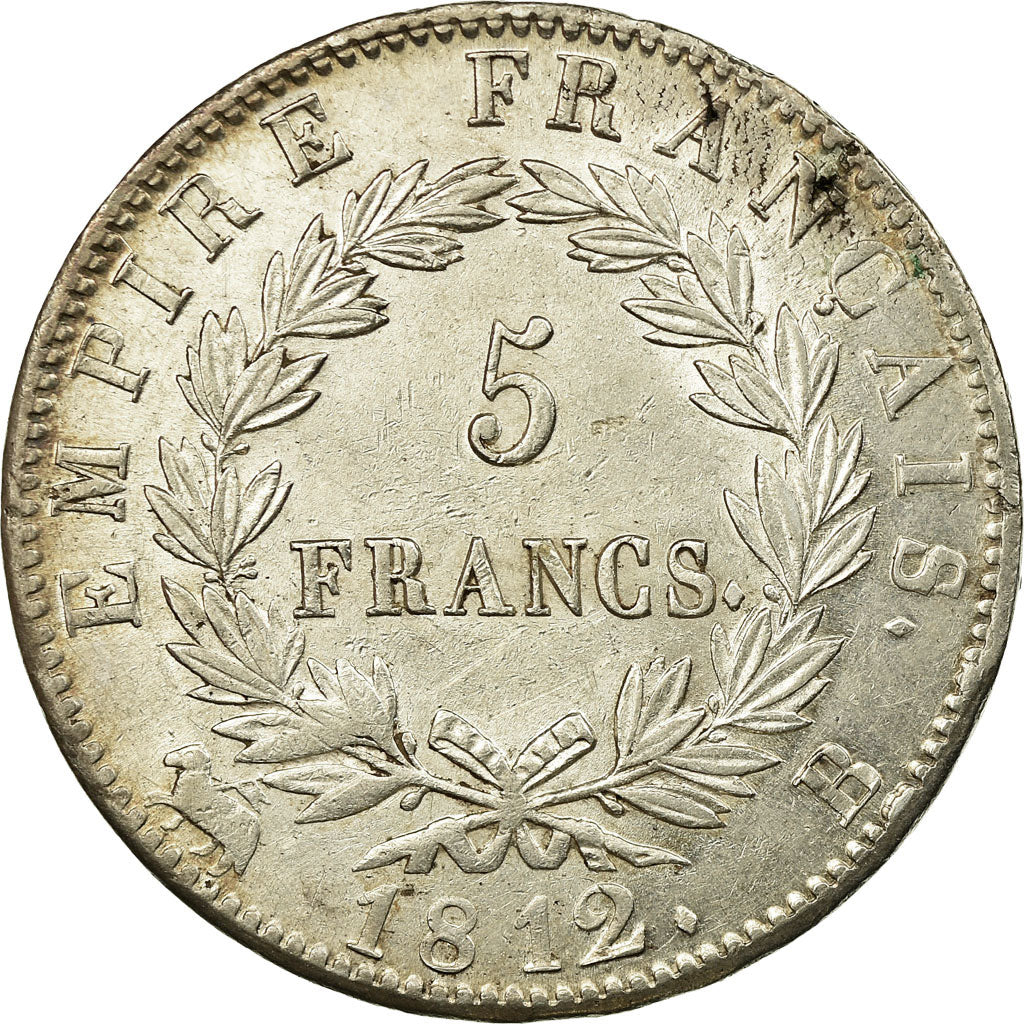 Moneta, Francia, Napoléon I, 5 Francs, 1812, Rouen, SPL, Argento, KM:694.2