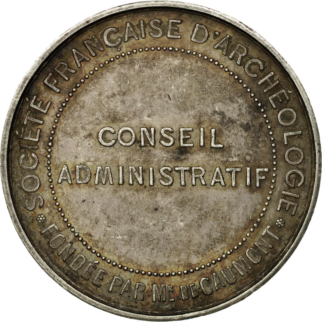 Francia, medaglia, Société Française d'Archéologie, Arcisse de Caumont