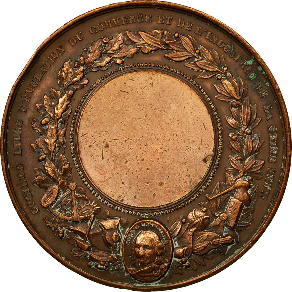 France, Medal, Société d'Emulation, Commerce et Industrie, Seine Inf., Noël