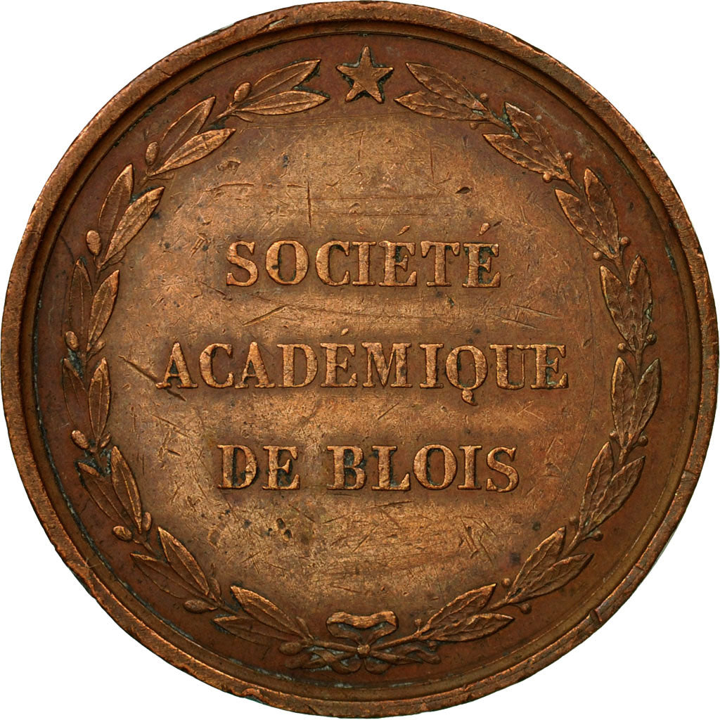 Francia, medalla, Société Académique de Blois, Barre, MBC, Cobre