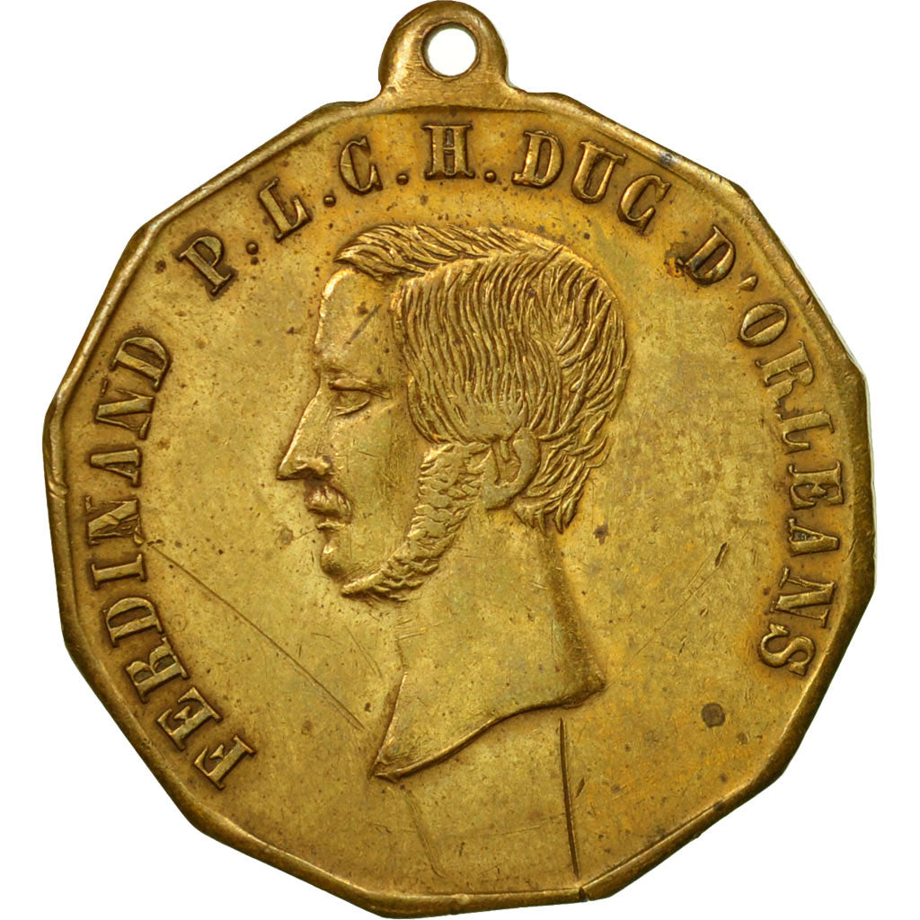 France, Medal, Mort du Duc d'Orléans, Chapelle Ferdinand, 1842, AU(50-53)
