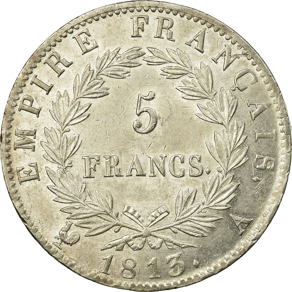 Münze, Frankreich, Napoléon I, 5 Francs, 1813, Paris, VZ+, Silber, KM:694.1