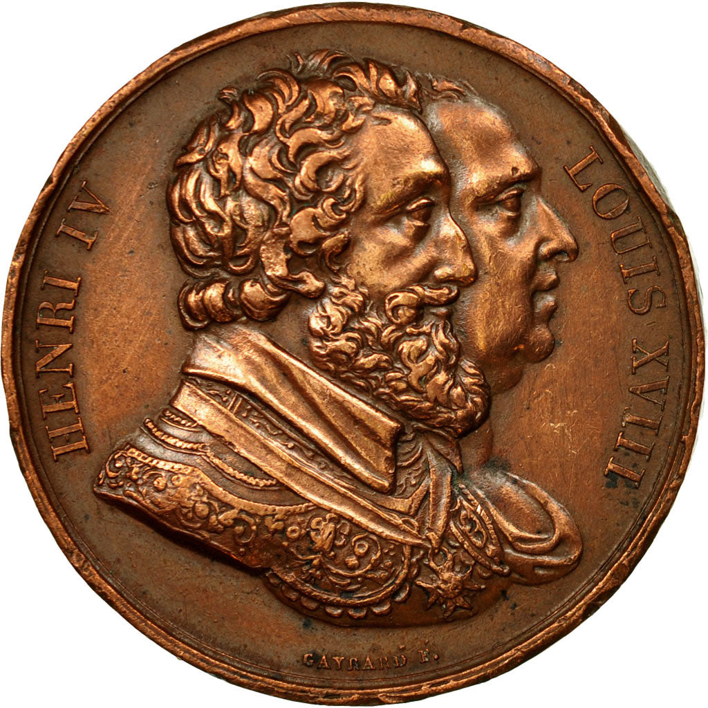 Francja, Medal, Louis XVIII, Rétablissement de la statue d'Henri IV, 1832