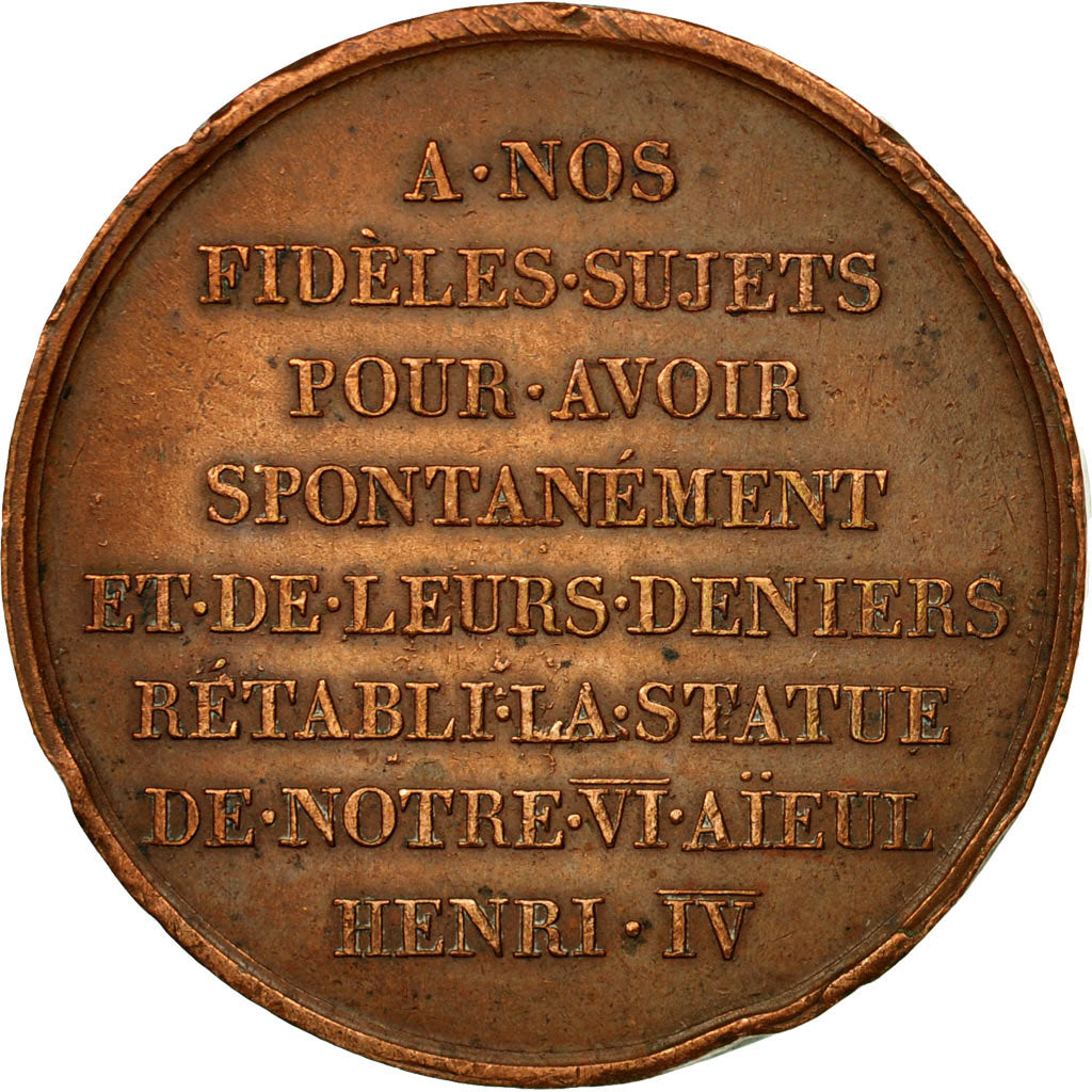 Francja, Medal, Louis XVIII, Rétablissement de la statue d'Henri IV, 1832