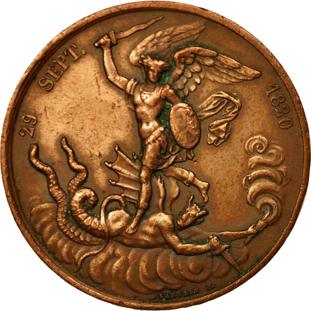 France, Medal, Naissance du Comte de Chambord, 1820, Gayrard, EF(40-45), Copper