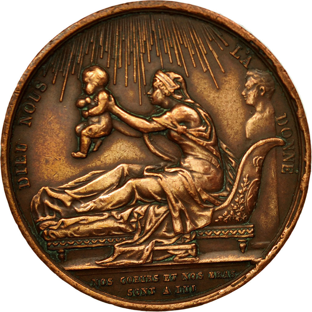 France, Medal, Naissance du Comte de Chambord, 1820, Gayrard, EF(40-45), Copper