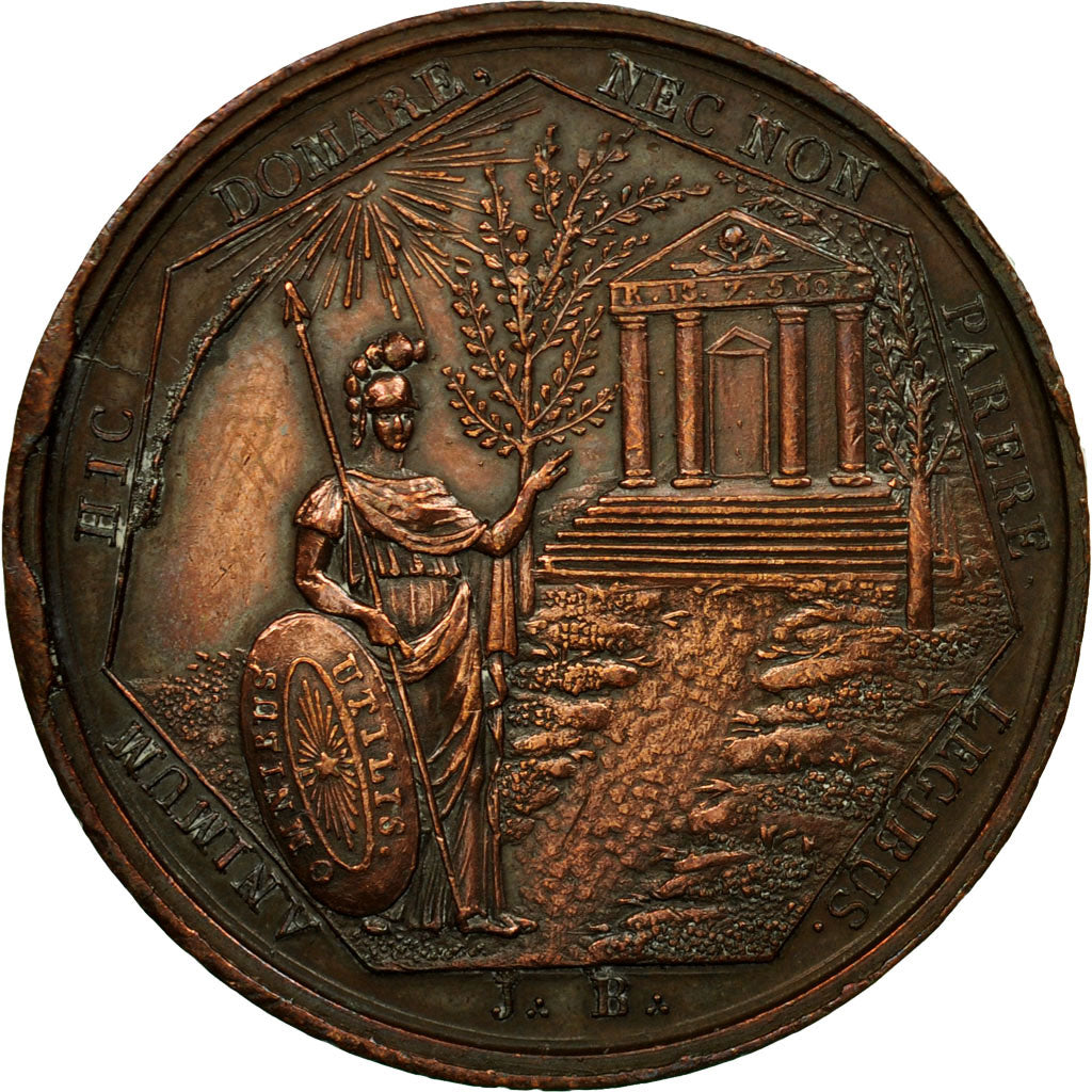 Francia, Token, Masonic, Orient de Rouen, Loge des Arts Réunis, 1808, BB+, Rame