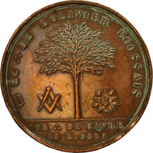 Frankrijk, Token, Masonic, Orient du Havre, Loge de l'Olivier Ecossais, 1829