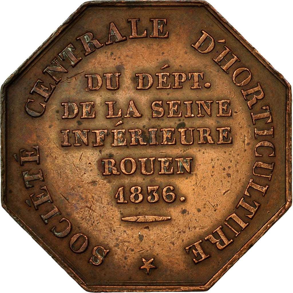 France, Token, Société centrale d'Horticulture, Rouen, 1836, Girault