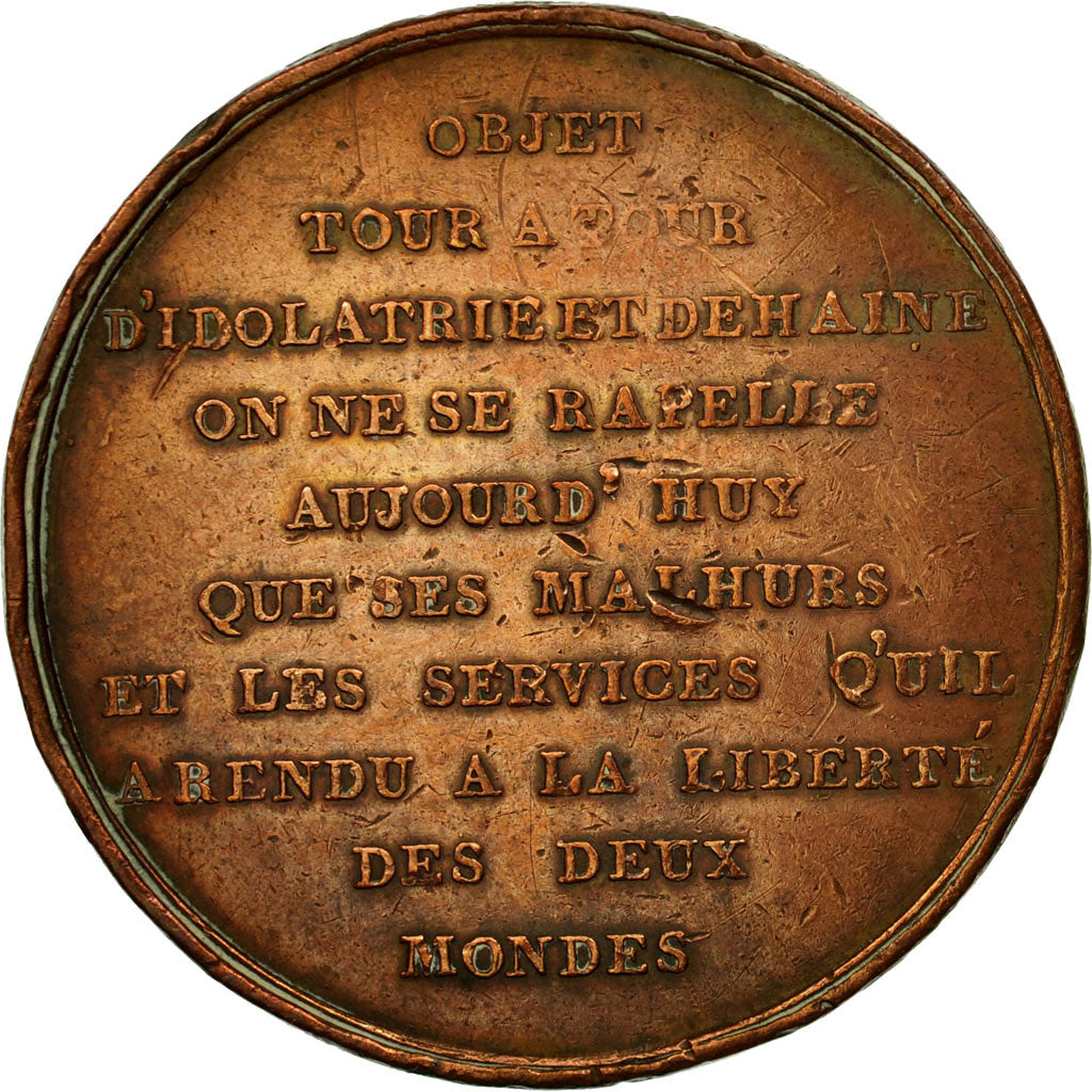 France, Medal, Le Général Lafayette, AN 9, Lienard, EF(40-45), Copper