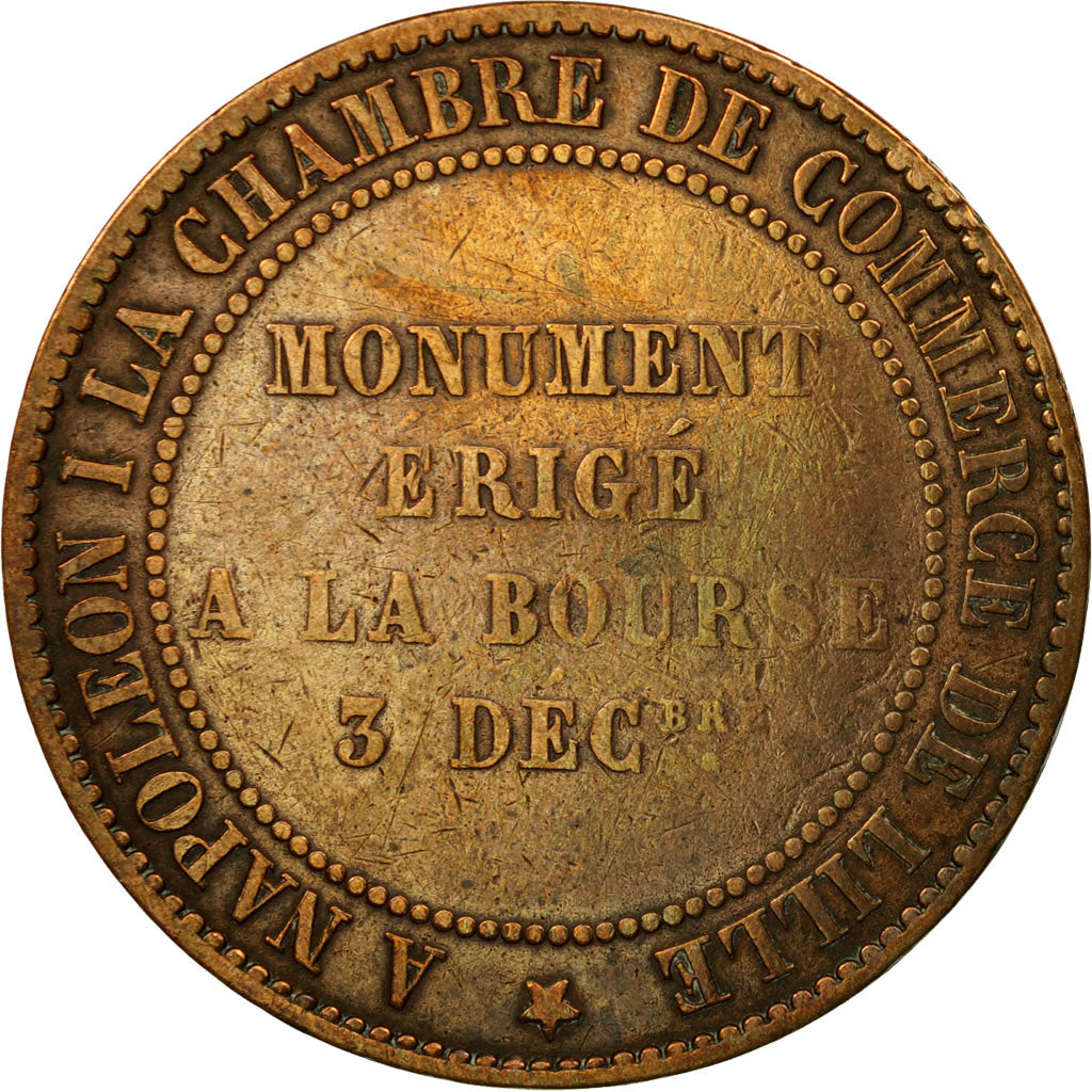 Frankrijk, Token, Napoléon III, Monument Erigé à La Bourse, 10 Centimes