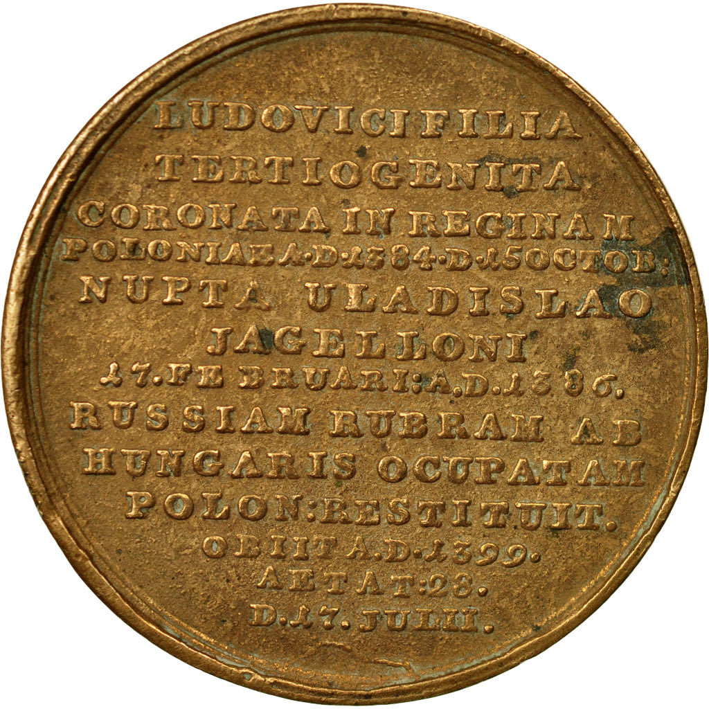 Poland, Medal, Stanislas II, Hedvigis, AU(50-53), Copper-Brass