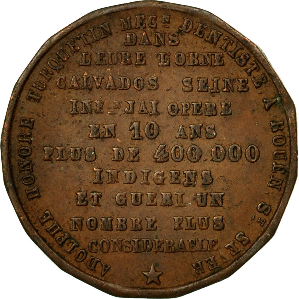 France, Medal, Docteur Adolphe Honoré Turquetin, Dentiste, Rouen, EF(40-45)