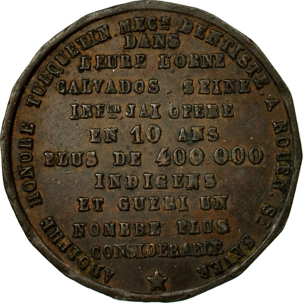 Francja, Medal, Docteur Adolphe Honoré Turquetin, Dentiste, Rouen, EF(40-45)